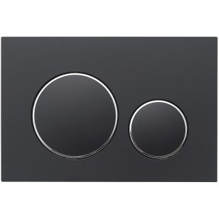 Кнопка смыва Veconi FLUSH V10, FLV10-BC, 240х162х7, пластик, черный матовый кайма - хром глянец